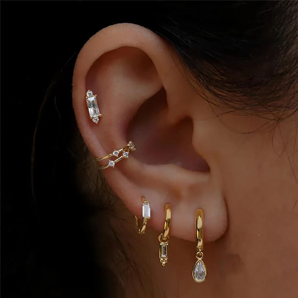 Women's & Men's Piercing Thread Single Small Ear Bone Earrings