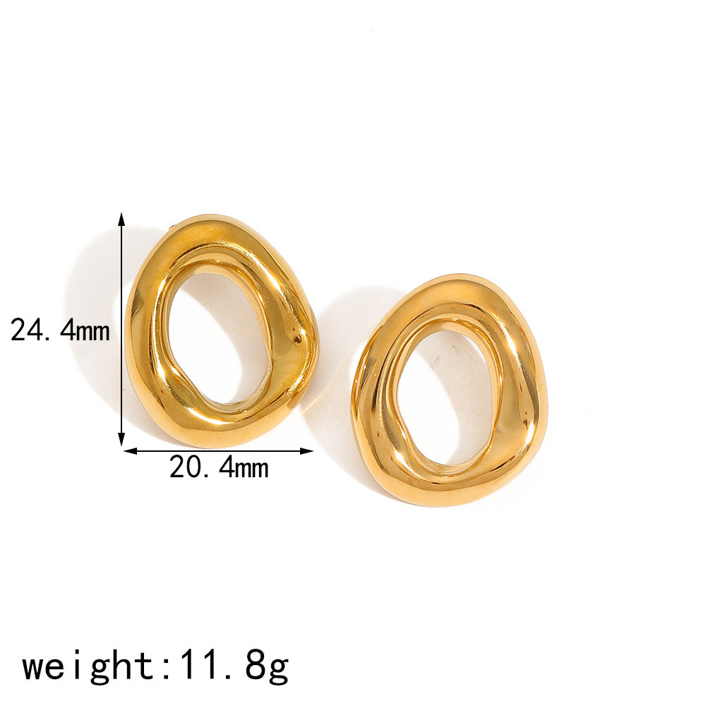 Irregular Circles Titanium Steel Female Personality High Rings