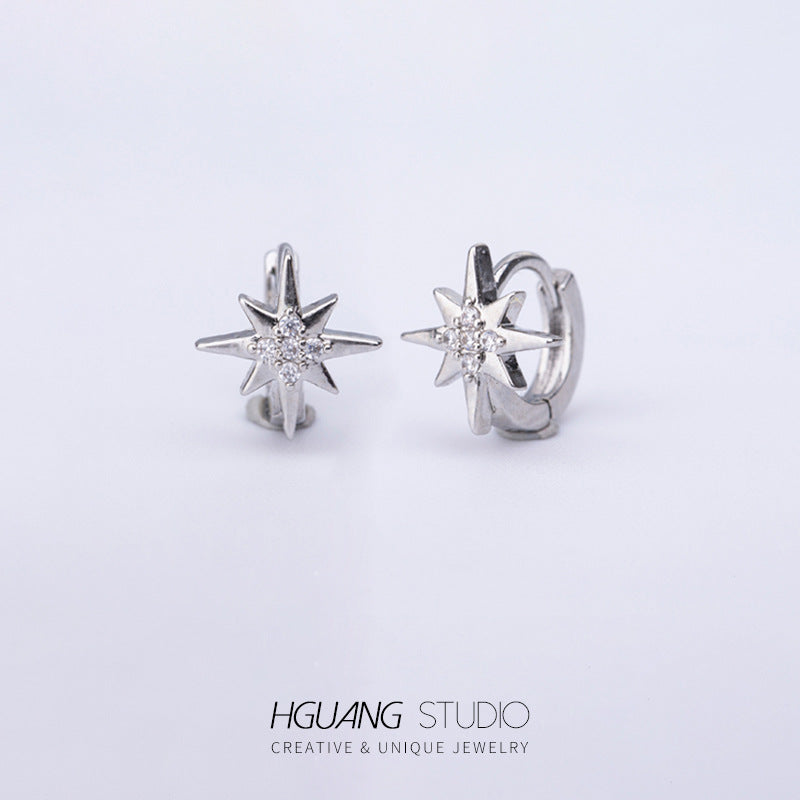 Micro Inlaid Zircon Ear Bone Plant High Sense Earrings