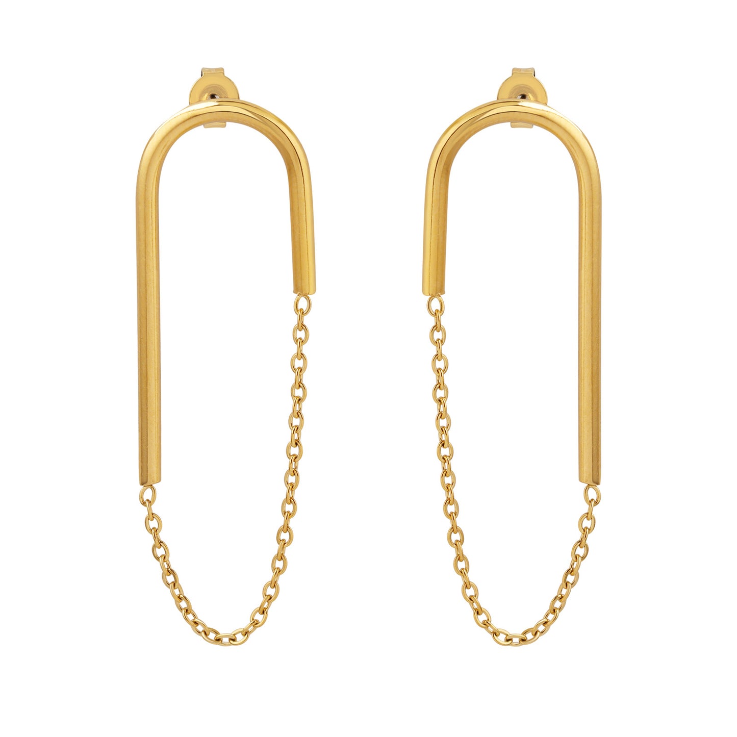 Women's U-shaped Ear Titanium Steel Gold-plated Niche Earrings