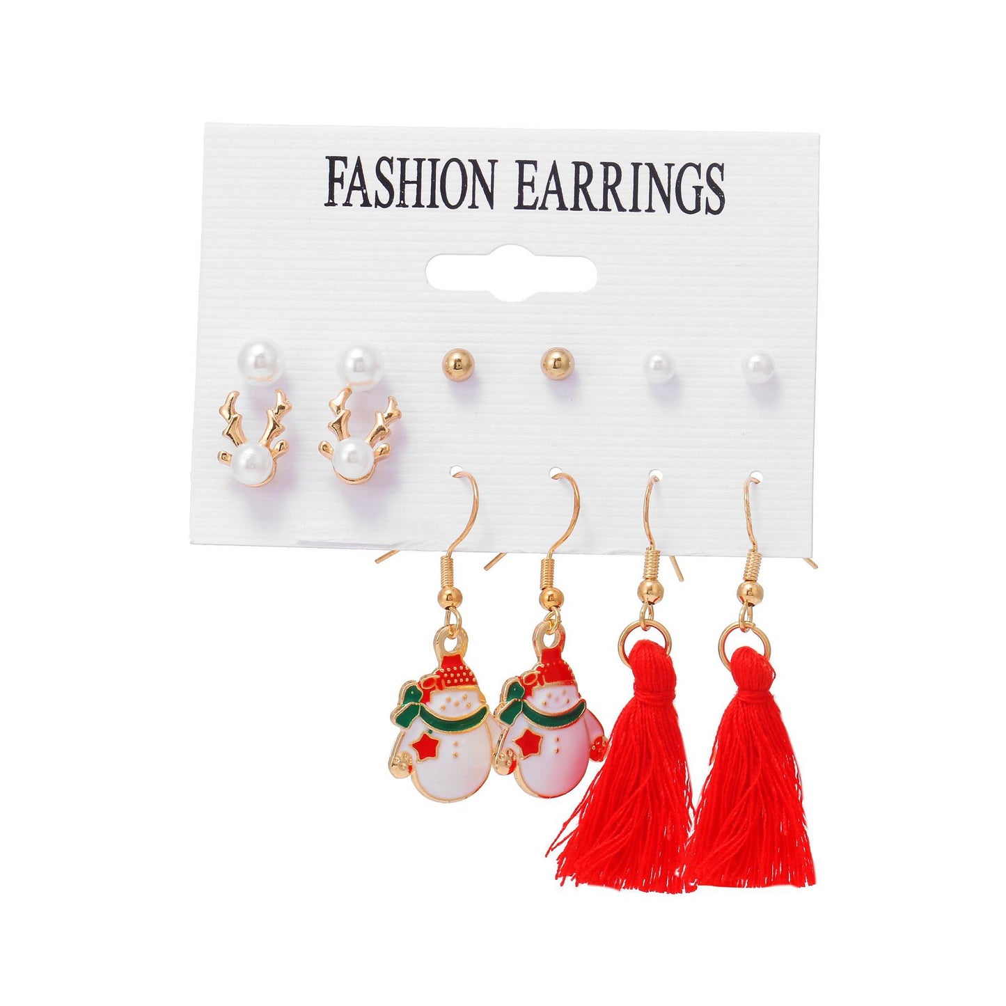 Christmas Combination Cute Exquisite Santa Claus Earrings