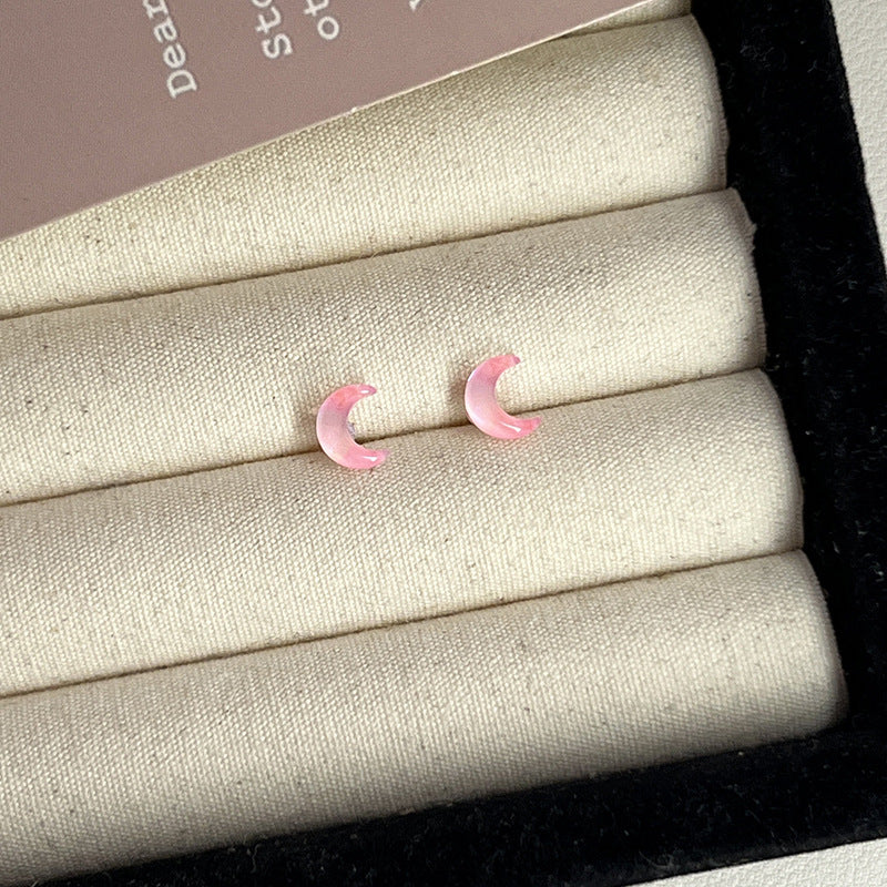 Pink Zircon Ear Female Niche High-grade Earrings