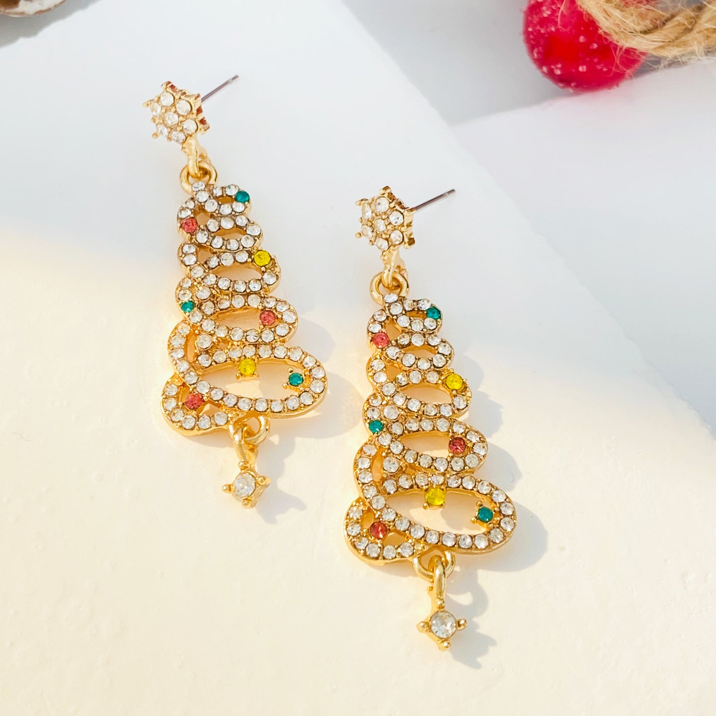 Women's Christmas Tree Light Luxury High-grade Temperament Earrings