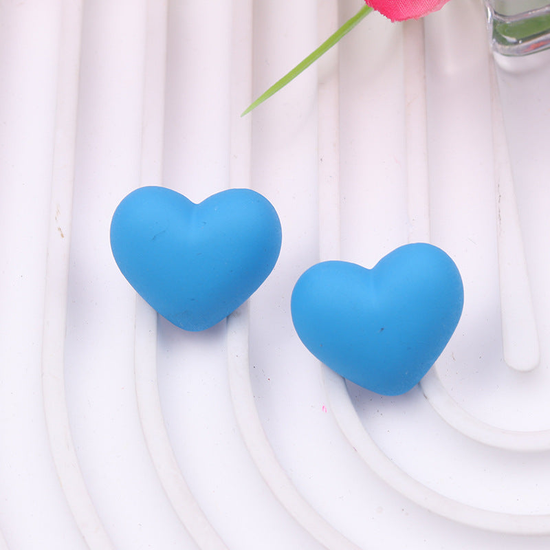 Women's Summer Simple Colorful Peach Heart Acrylic Rings