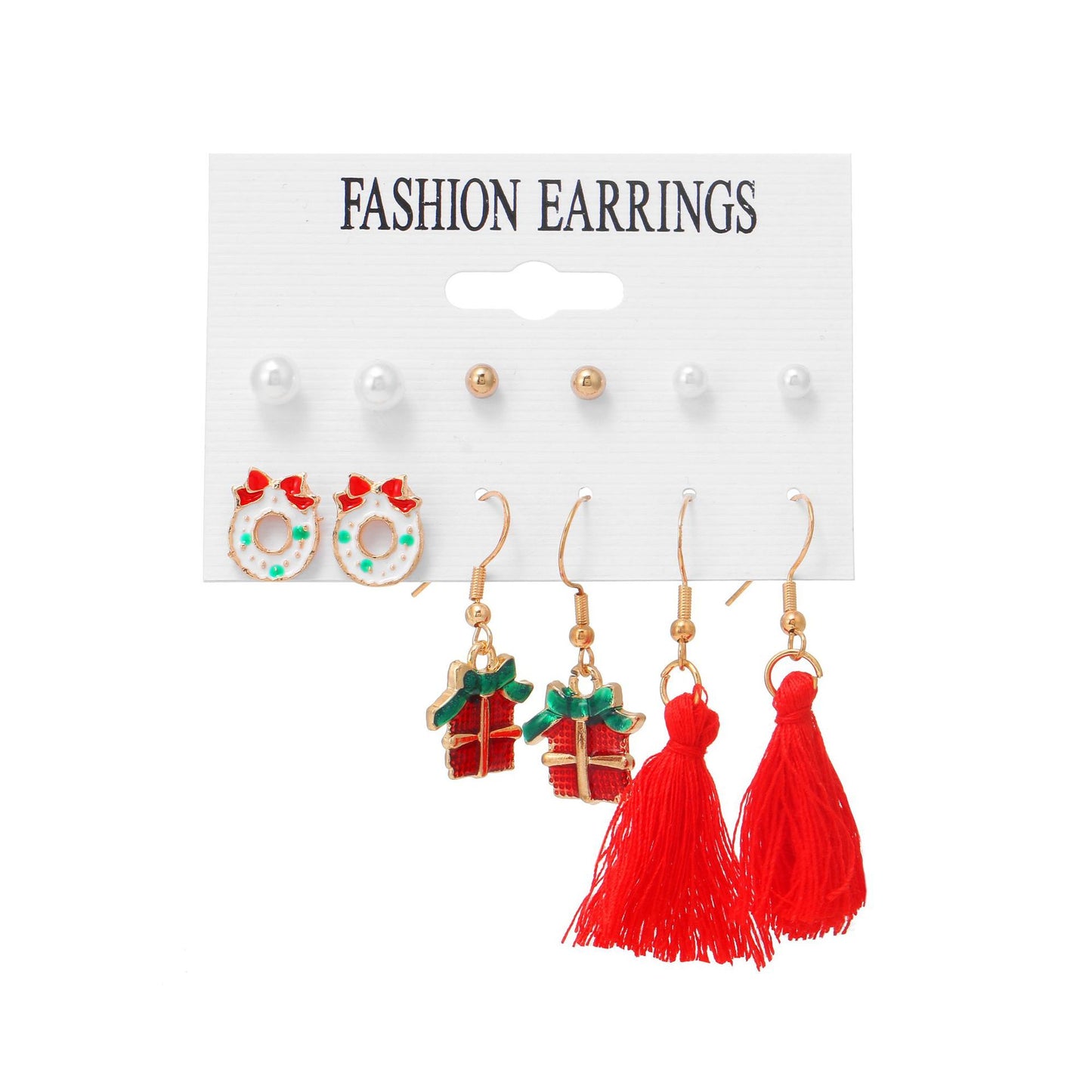 Christmas Combination Cute Exquisite Santa Claus Earrings