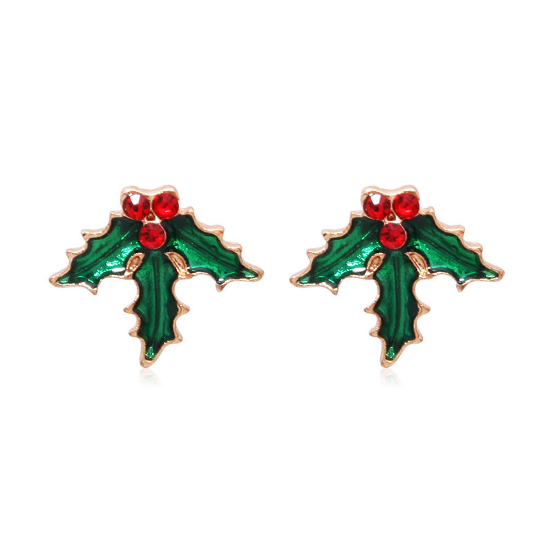 Christmas Series Fashion Delicate Diamond Tree Earrings