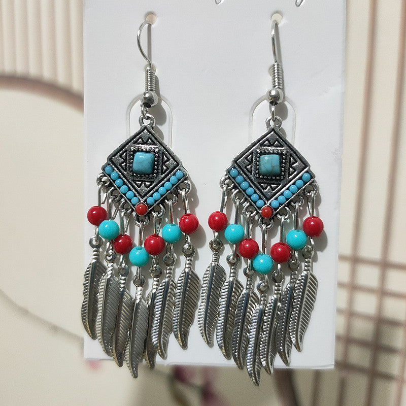 Ethnic Style Minority Scenic Spot Turquoise Earrings