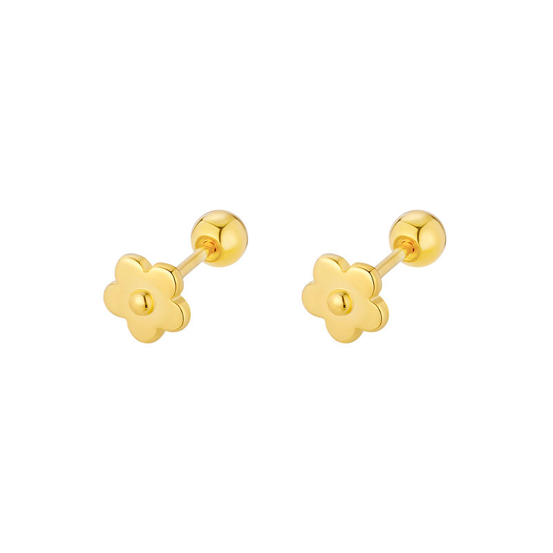 Women's Super Mini Gold-plated Ya Flower Sweet Earrings