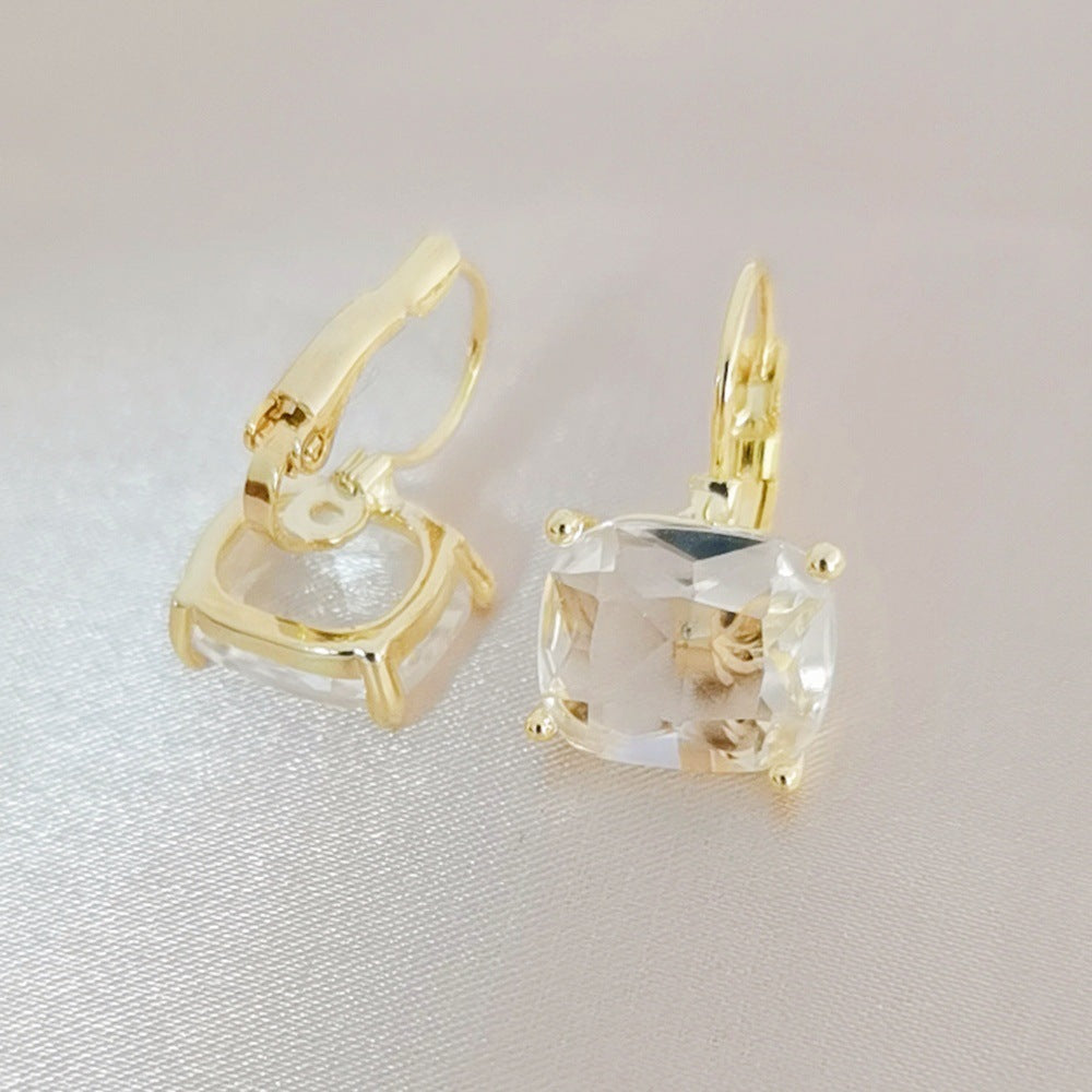 Women's Korean Style Zircon Chinese Niche High Earrings