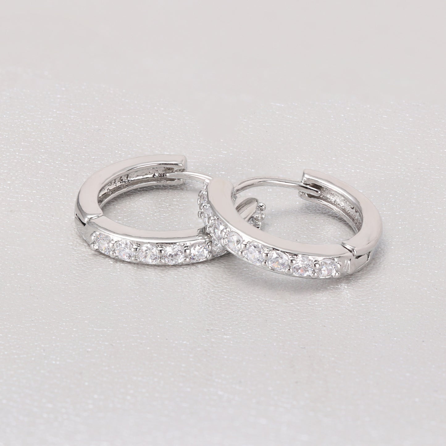 Sterling Sier Korean Style Single-row Diamond Earrings