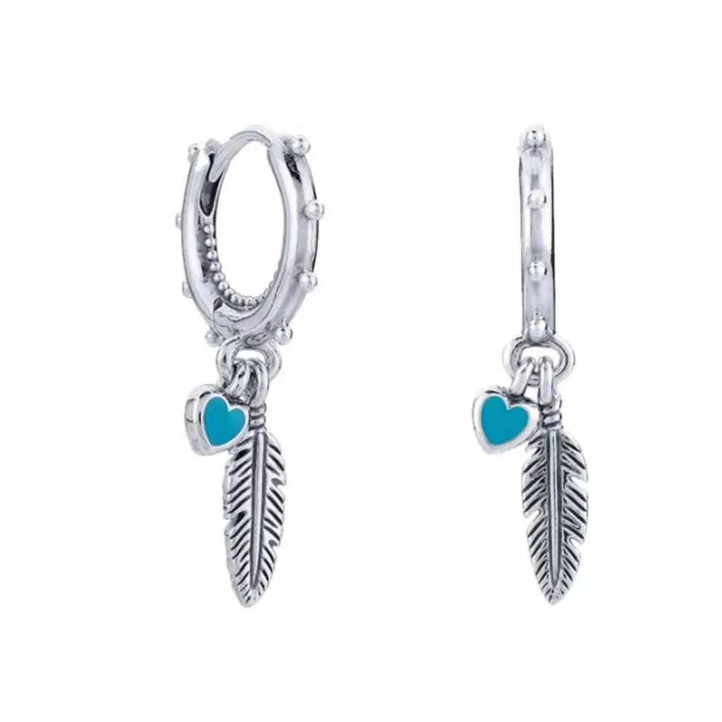 Classic Holy Feather Big Heart-shaped Accessories Earrings