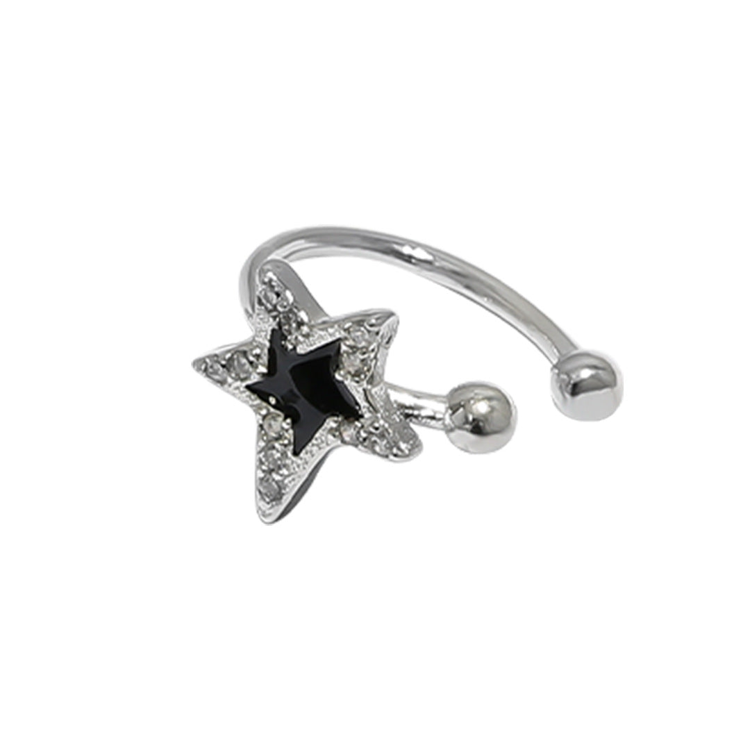 Flash Five-pointed Star Epoxy Enamel Ear Clip Rings