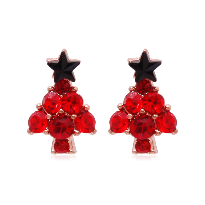 Christmas Series Fashion Delicate Diamond Tree Earrings