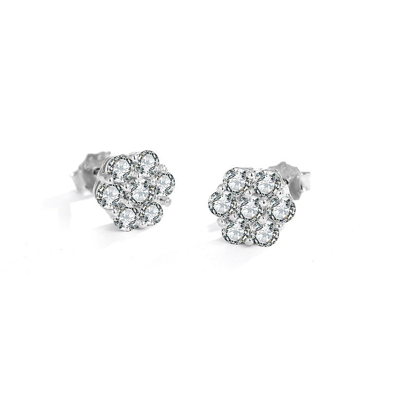 Women's & Men's Cluster Moissanite Simple Elegant High Sense Hip Earrings