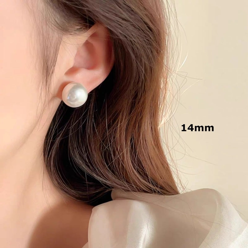 Blossom Pink Steamed Bread Pearl Elegant High-grade Sier Earrings