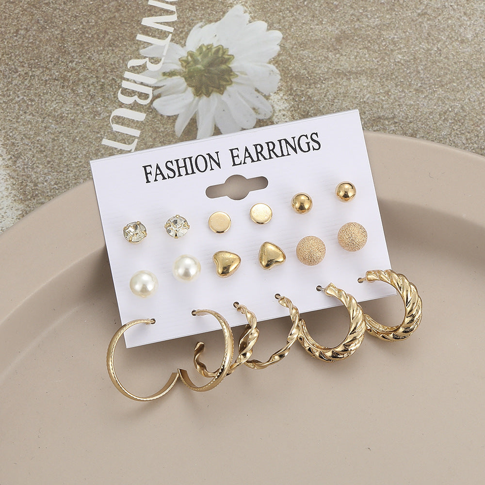 Simple Creative Vintage Pearl Circle Ear Earrings