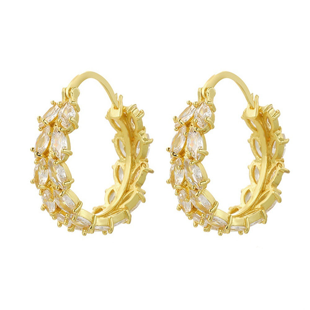 Women's Korean Style Zircon Chinese Niche High Earrings