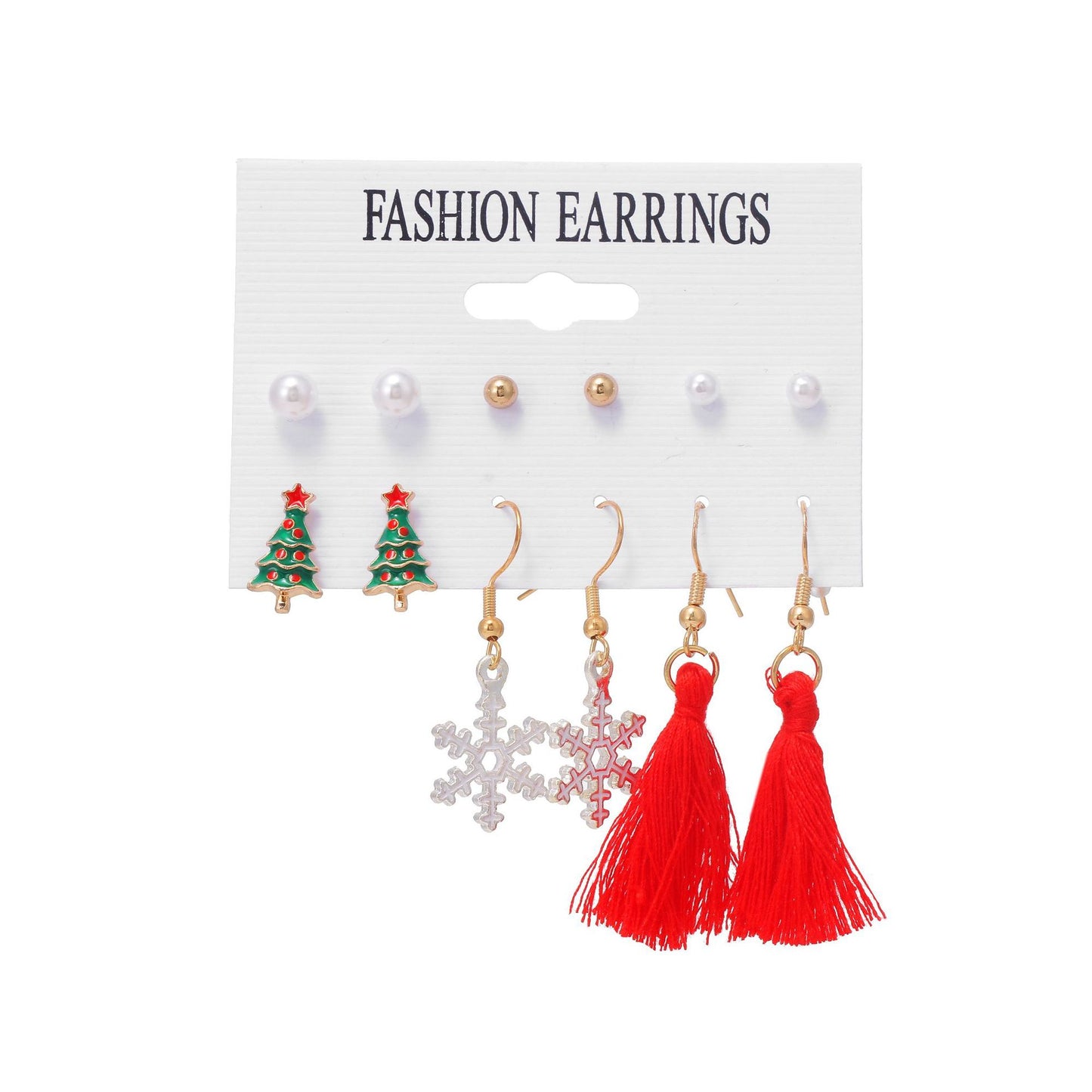 Christmas Combination Cute Exquisite Santa Claus Earrings