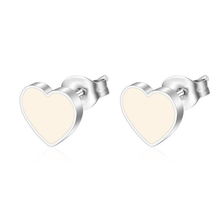 Women's Stainless Steel Love Heart Trend Mini Earrings