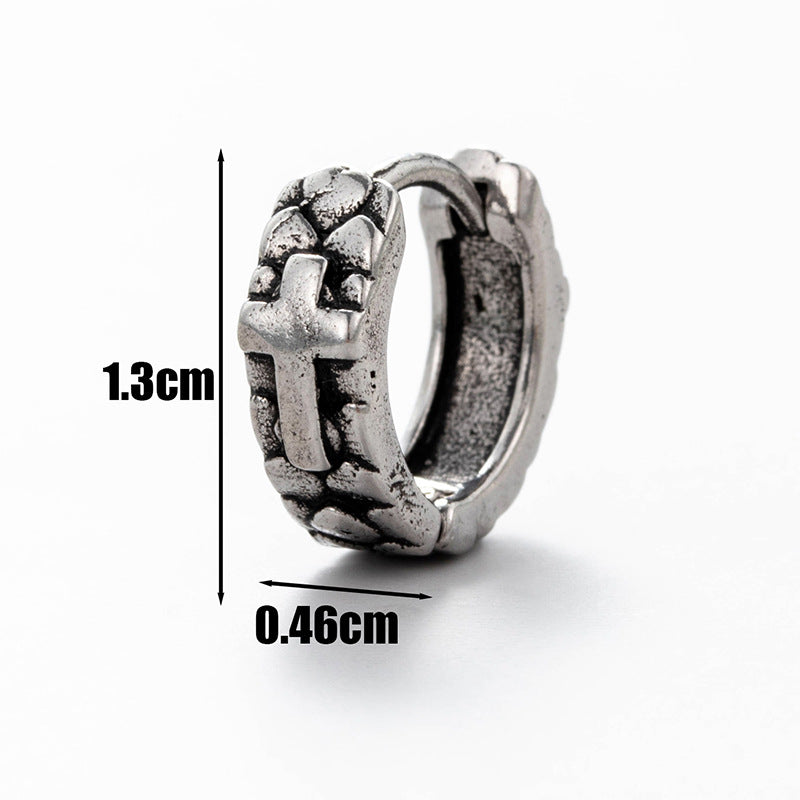 Men's Stainless Steel Cast Tiger Cross Pentagram Rings