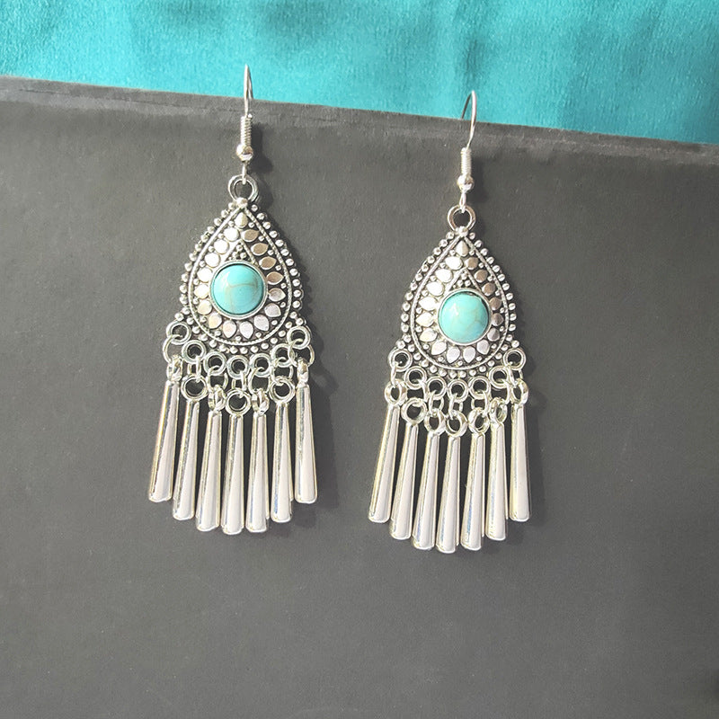 Ethnic Style Minority Scenic Spot Turquoise Earrings