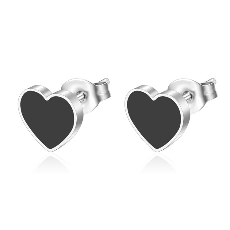 Women's Stainless Steel Love Heart Trend Mini Earrings