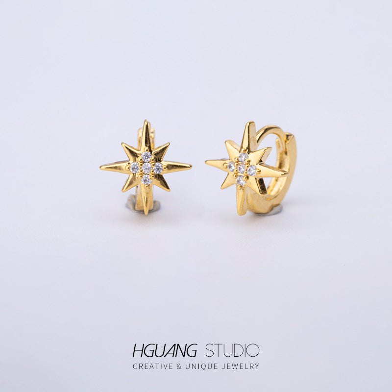 Micro Inlaid Zircon Ear Bone Plant High Sense Earrings