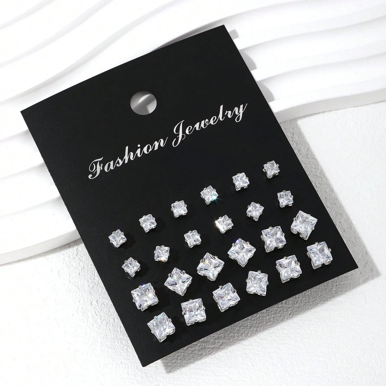 Heart-shaped Triangle Crystal Zircon Suit Retro Earrings