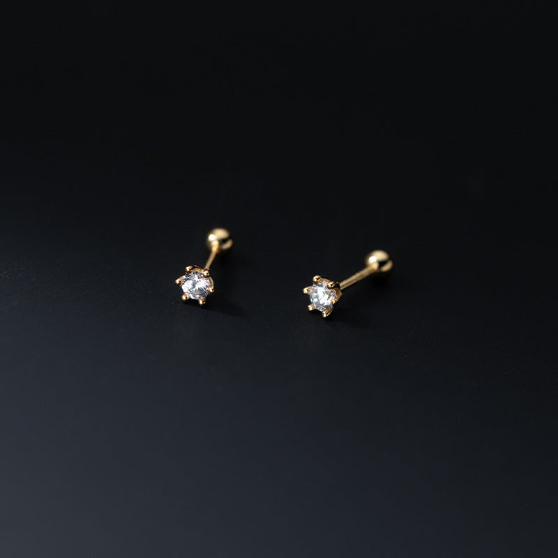 Women's Lodge Sier Summer Fresh Simple Single Diamond Earrings