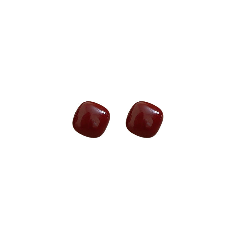 Red Dripping Oil Love Heart Minority Fashion Temperament Earrings