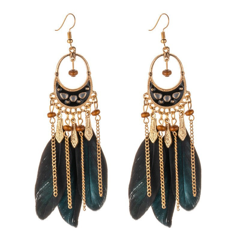 Fashion Geometric Dripping Feather Your Daisy Earrings