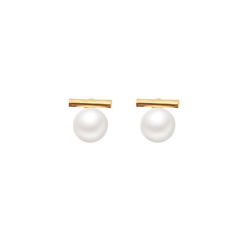 Women's Balance One-word Pearl Sier Retro Cold Earrings