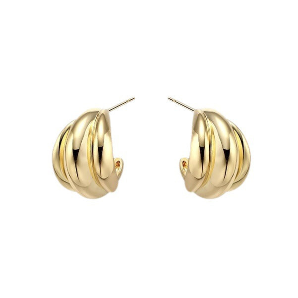 Women's Three-circle Shaped Metal For Niche Design Advanced Earrings