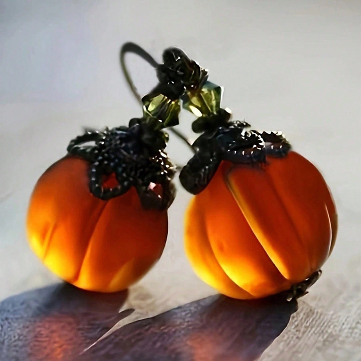 Halloween Vintage Pumpkin Personality Water Drop Earrings