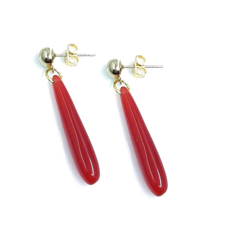 Fu Lillian Anime Ornament Red Resin Earrings