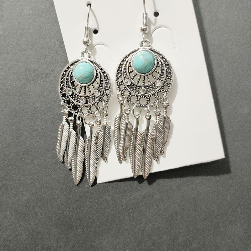 Ethnic Style Minority Scenic Spot Turquoise Earrings