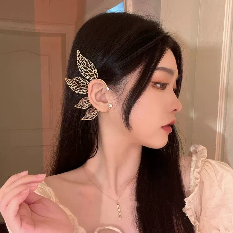 Women's Leaves Ear Hanging Korean Elf Fairy Earrings