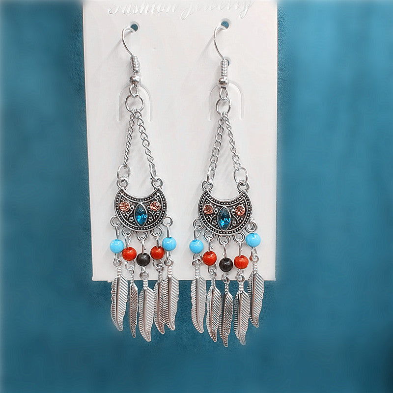 Ethnic Style Minority Scenic Spot Turquoise Earrings