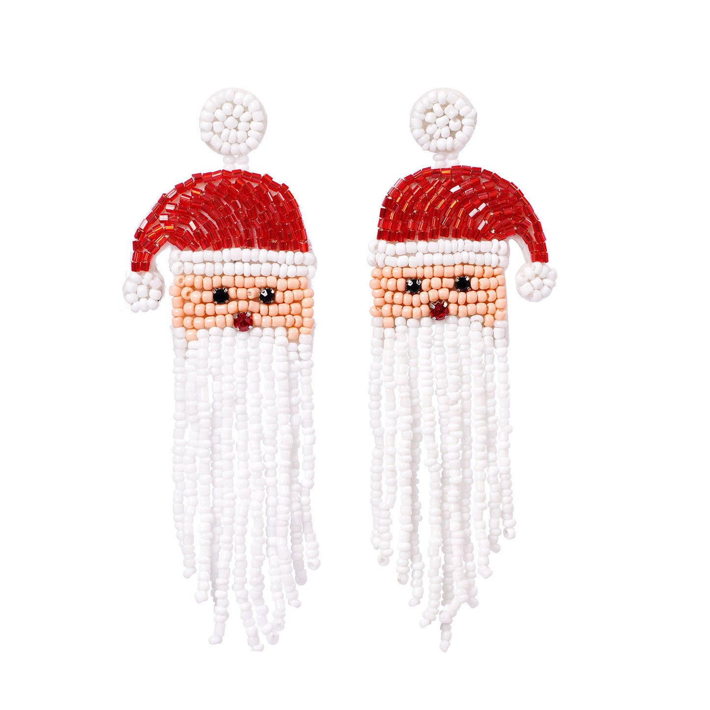 Ear Handmade Beaded Christmas Old Man Earrings