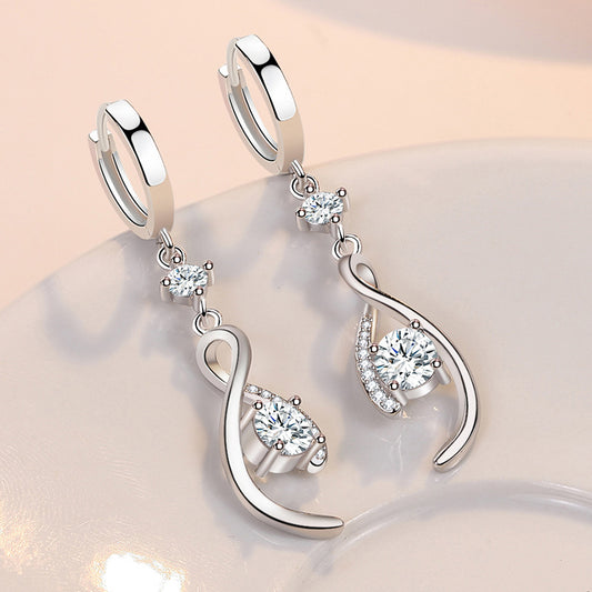 Women's Love Heart-shaped Design Interwoven Light Luxury Sweet Earrings