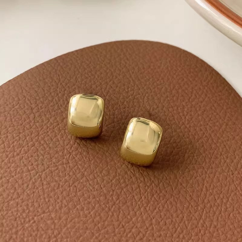 Women's Big Circle Unique Metal Sense Light Luxury Fashion Glossy Earrings