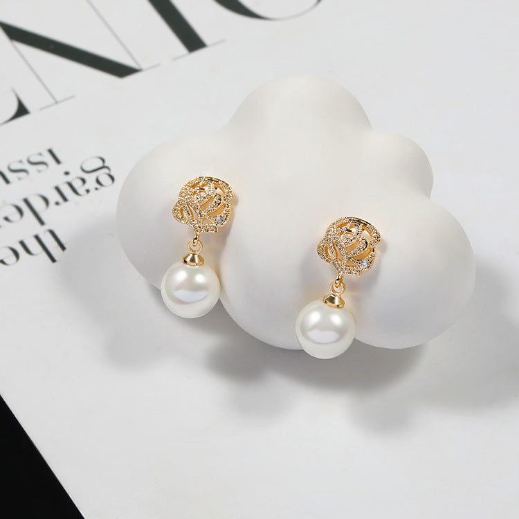 Korean Style Pearl Temperament Long Simple Earrings