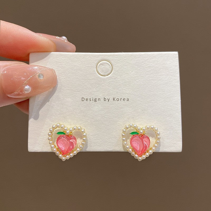 Pink Zircon Ear Female Niche High-grade Earrings