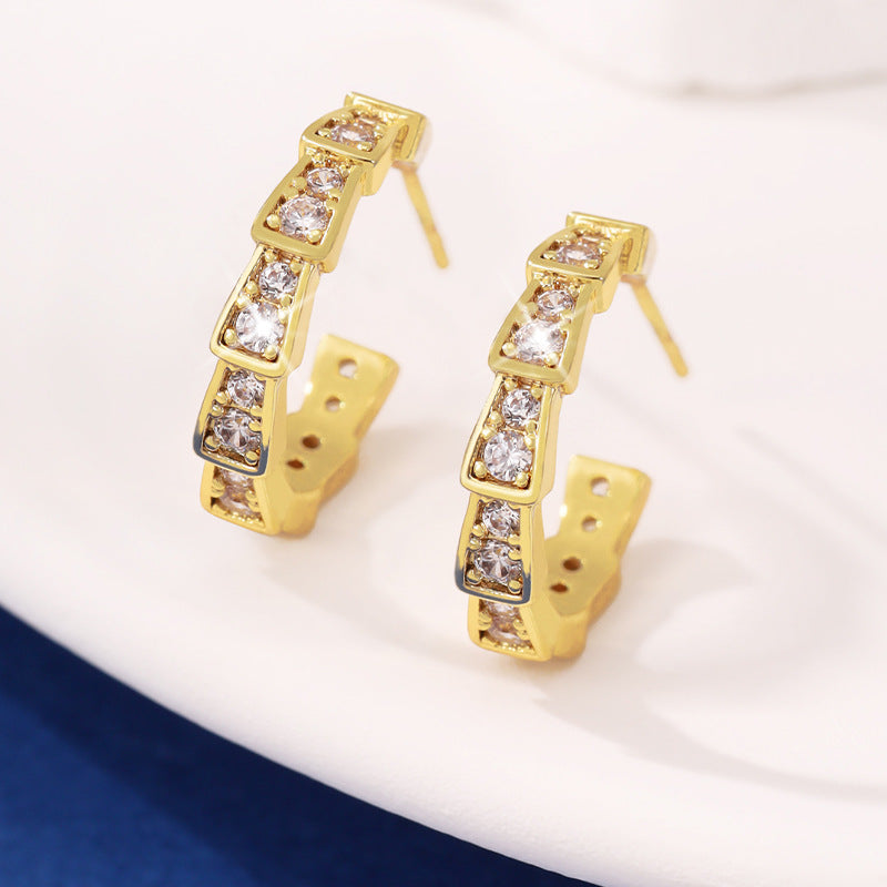 Women's Bone For Affordable Luxury Fashion Micro Inlaid Earrings