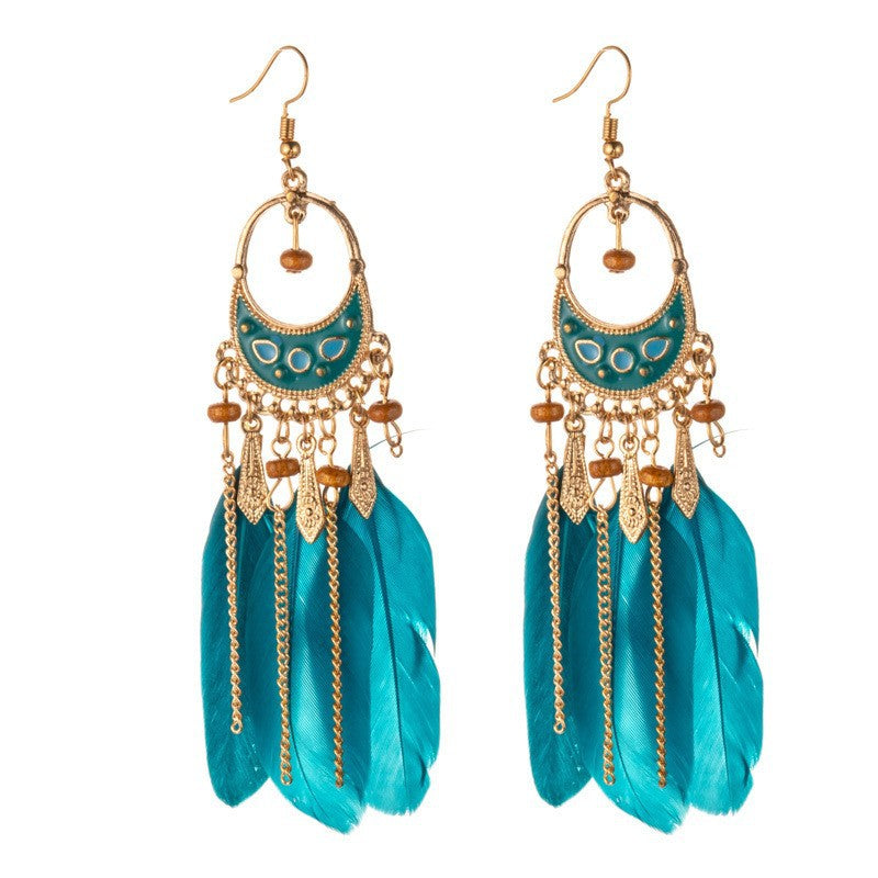 Fashion Geometric Dripping Feather Your Daisy Earrings