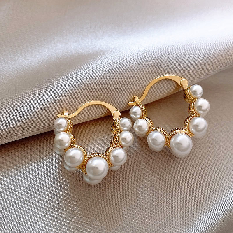 Women's High-grade Zircon Pearl French Minority Retro Earrings