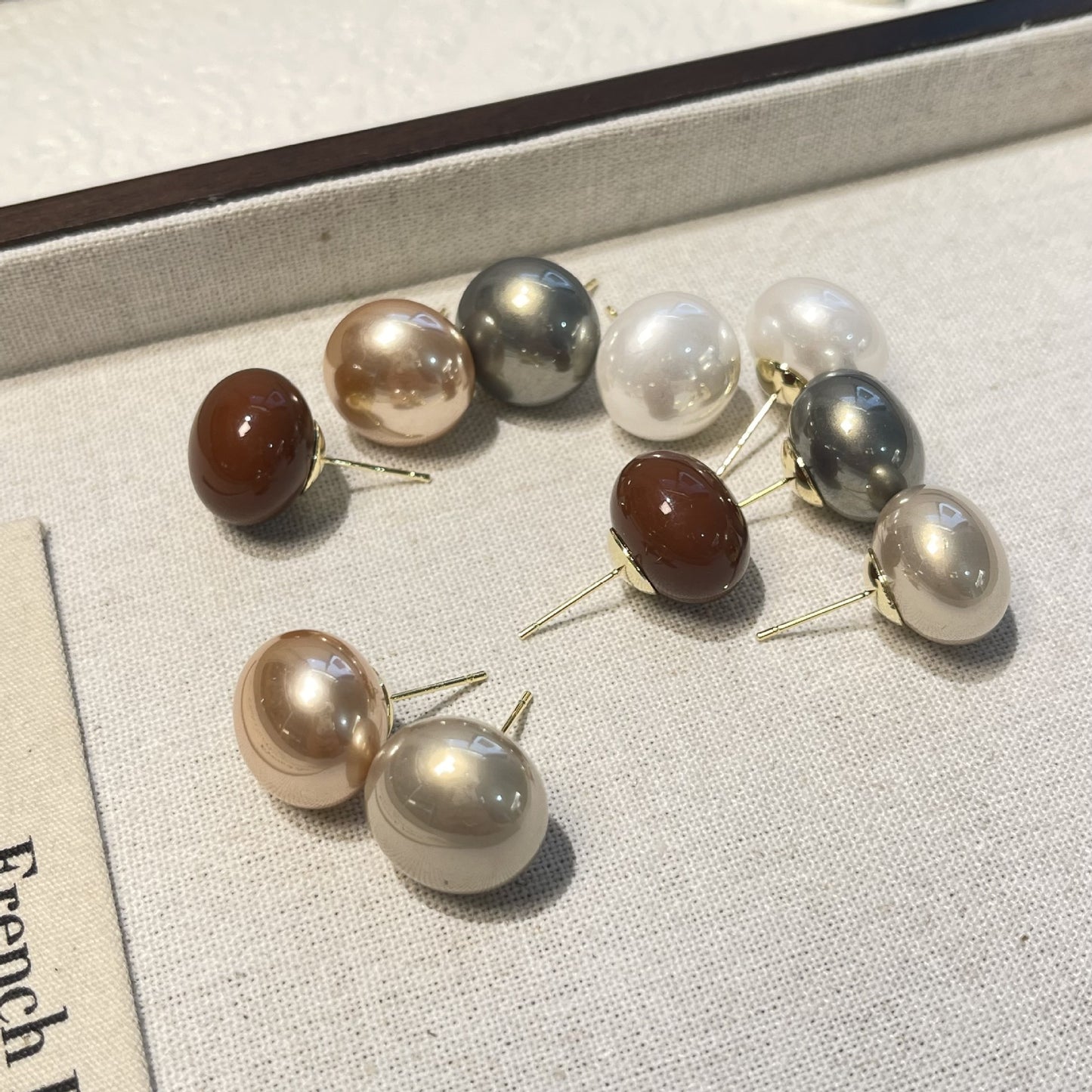 Sier Needle Bread Pearl Retro Temperament Commute Simple Earrings