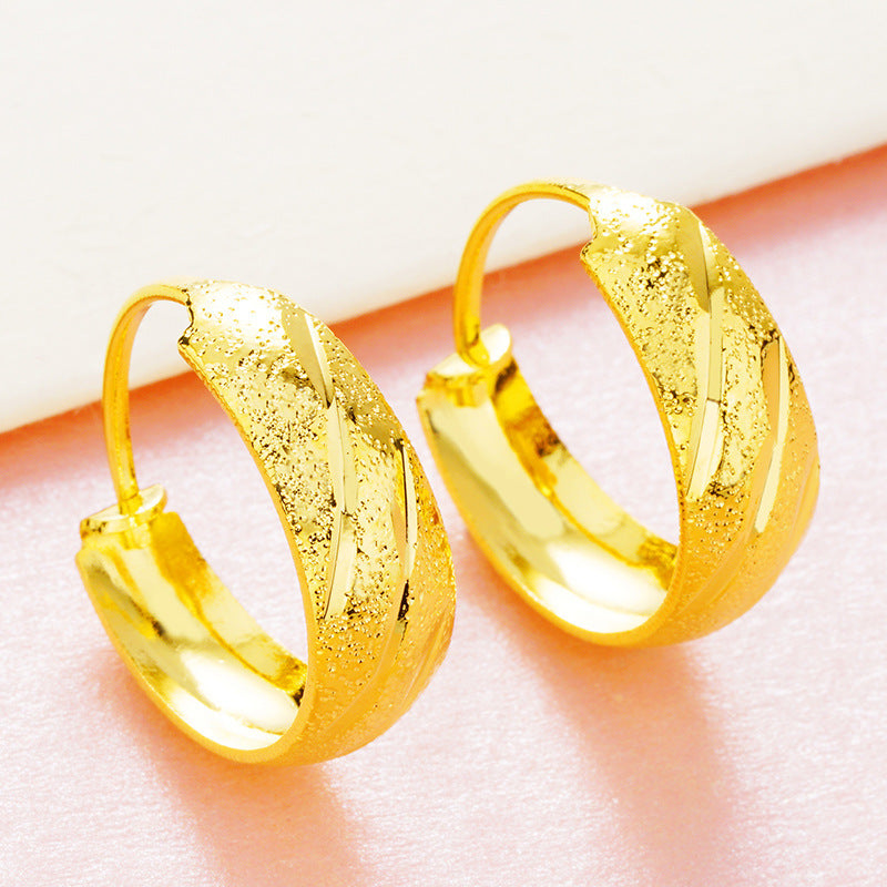 Women's Gold No Color Fading Ethnic Style Earrings