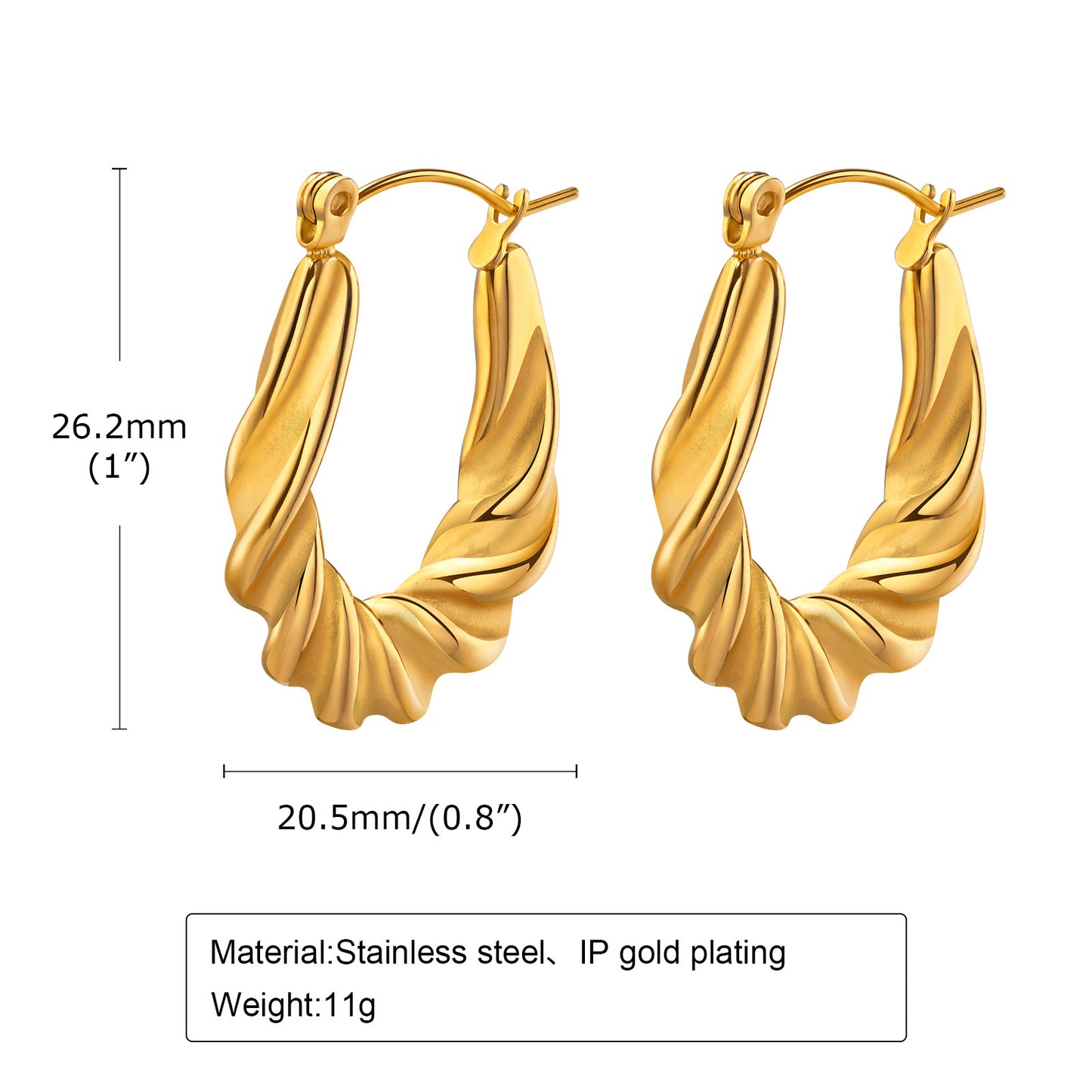 Steel Ear U-shaped Hollow Embossed Irregular Earrings