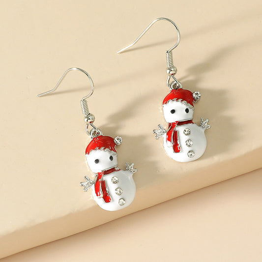 Christmas Snowman Personalized Fashionable Cute Doll Earrings